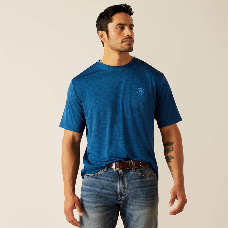 Ariat Charger Sw Shield T-Shirt Poseidon Homme | YIO-39091676