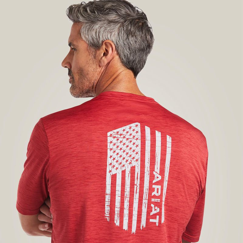 Ariat Charger Vertical Flag Tee Scooter Homme | DMY-45362179