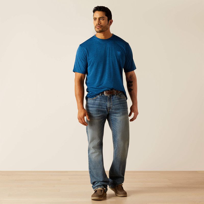 Ariat Charger Sw Shield T-Shirt Poseidon Homme | YIO-39091676