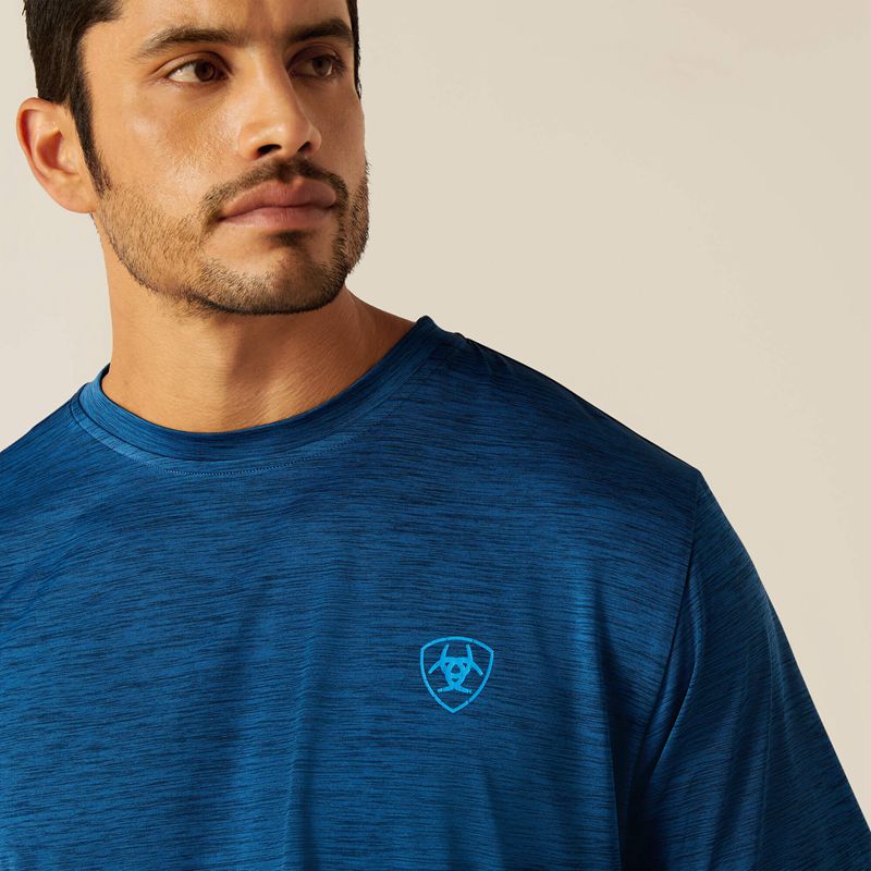 Ariat Charger Sw Shield T-Shirt Poseidon Homme | YIO-39091676