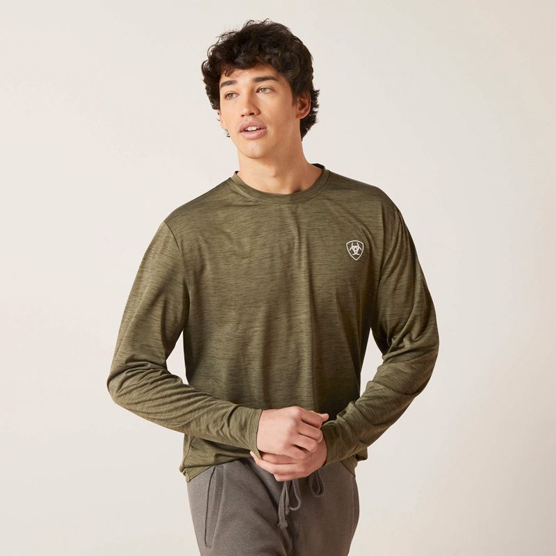 Ariat Charger Roundabout T-Shirt Vert Olive Homme | UZZ-74417912