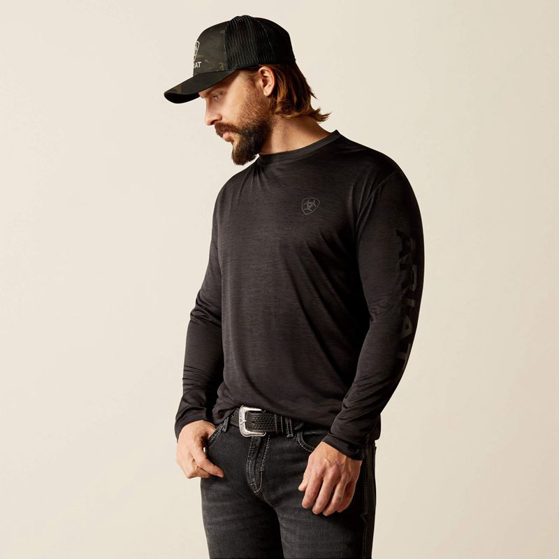 Ariat Charger Logo T-Shirt Noir Homme | CLF-99211600