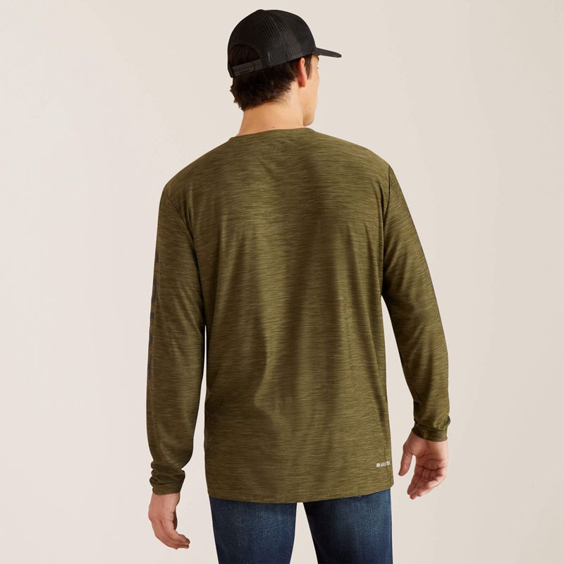 Ariat Charger Logo T-Shirt Vert Olive Homme | JQF-88158293