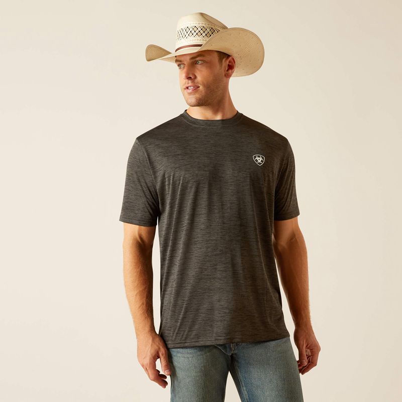 Ariat Charger Crestline T-Shirt Charcoal Homme | BJX-04775751