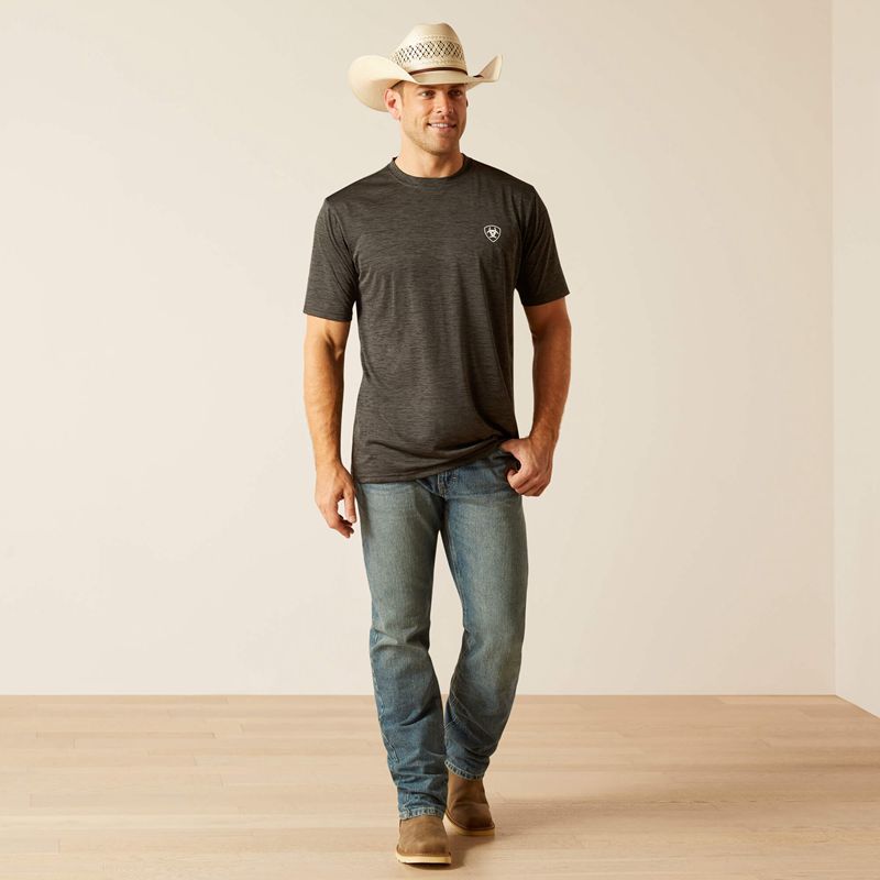 Ariat Charger Crestline T-Shirt Charcoal Homme | BJX-04775751