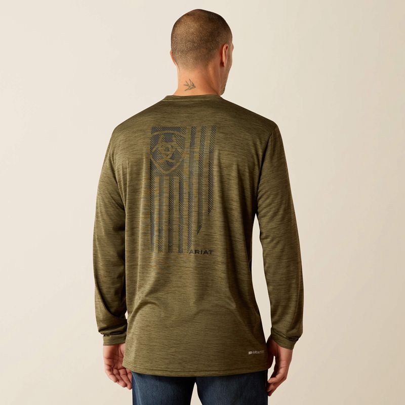 Ariat Charger Camo Slice T-Shirt Vert Olive Homme | SLH-80358028