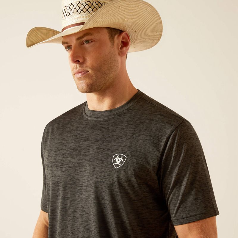 Ariat Charger Crestline T-Shirt Charcoal Homme | BJX-04775751