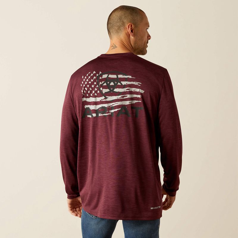 Ariat Charger Breakthru T-Shirt Malbec Heather Homme | KBI-47613660