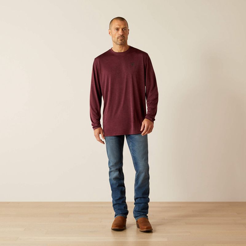 Ariat Charger Breakthru T-Shirt Malbec Heather Homme | KBI-47613660