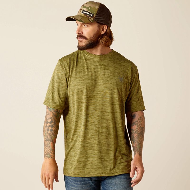 Ariat Charger Basic T-Shirt Cotton Sage Homme | SQF-19306523