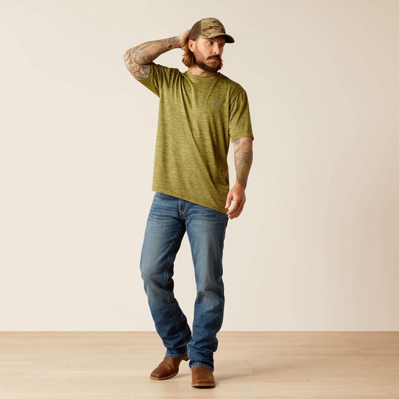 Ariat Charger Basic T-Shirt Cotton Sage Homme | SQF-19306523