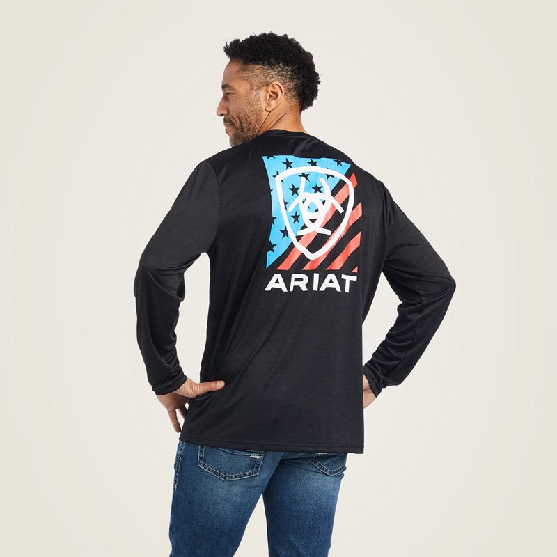 Ariat Charger Americana T-Shirt Noir Homme | HMP-63544255