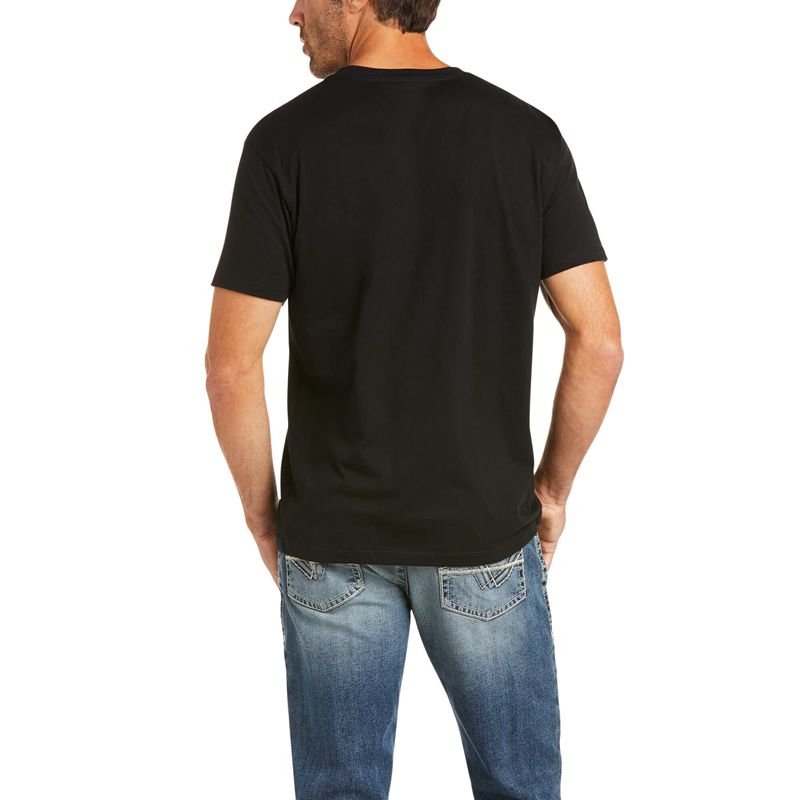 Ariat Bar Stripe T-Shirt Noir Homme | PWU-20977096