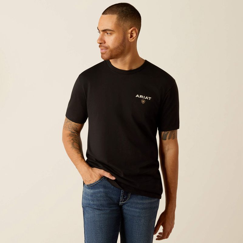 Ariat American Rancher T-Shirt Noir Homme | OXW-08767318