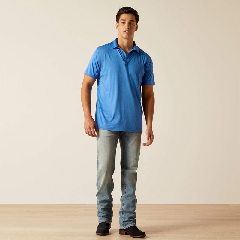 Ariat Charger 2.0 Fitted Polo Seascape Homme | SBO-53492535