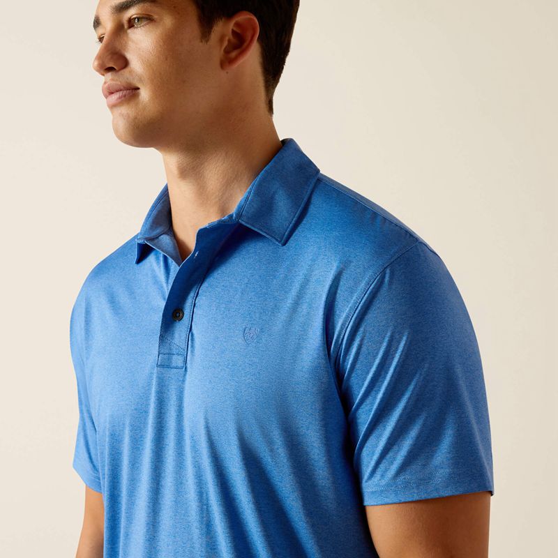 Ariat Charger 2.0 Fitted Polo Seascape Homme | SBO-53492535