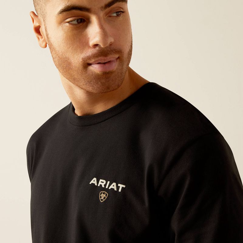 Ariat American Rancher T-Shirt Noir Homme | OXW-08767318