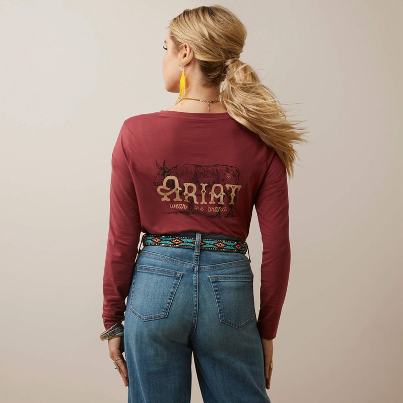 Ariat Wear The Brand Tee Burnt Russet Femme | BKD-51471655