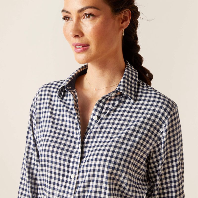 Ariat Tiburon Shirt Bleu Marine Femme | SOL-63261430