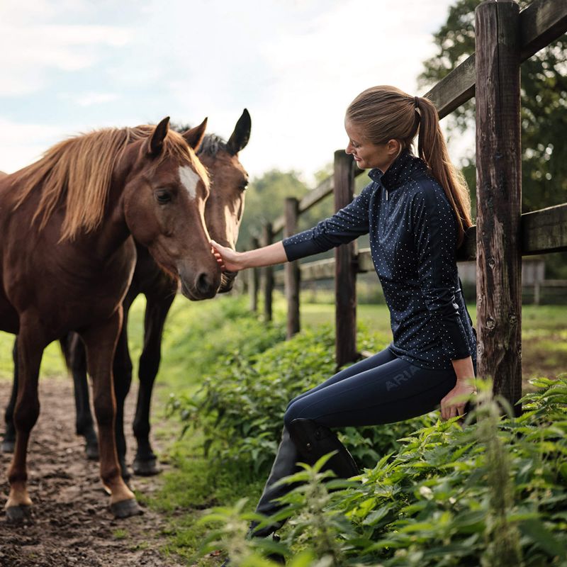 Ariat Sunstopper 3.0 1/4 Zip Baselayer Bleu Marine Femme | LLH-65445844