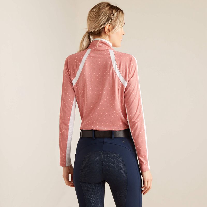 Ariat Sunstopper 3.0 1/4 Zip Baselayer Rose Femme | YHU-84649038