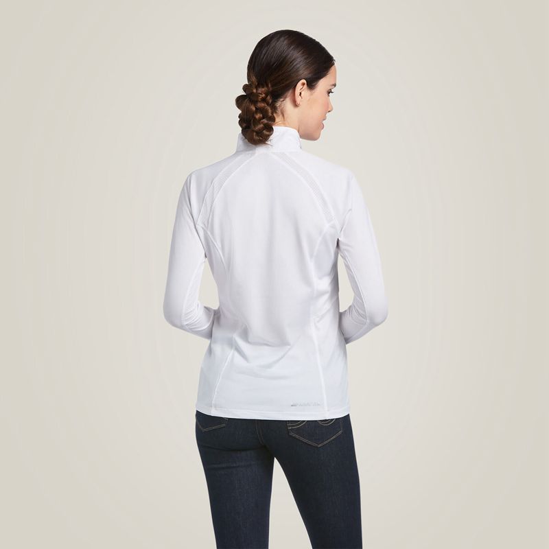 Ariat Sunstopper 2.0 1/4 Zip Baselayer Blanche Femme | ZBI-12463861