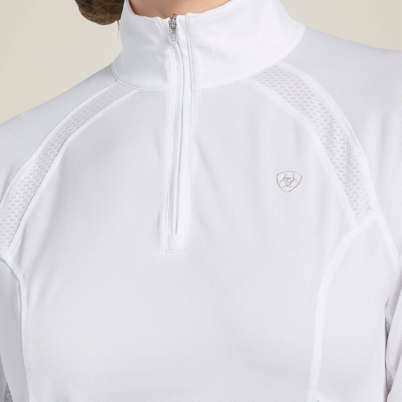 Ariat Sunstopper 2.0 1/4 Zip Baselayer Blanche Femme | ZBI-12463861