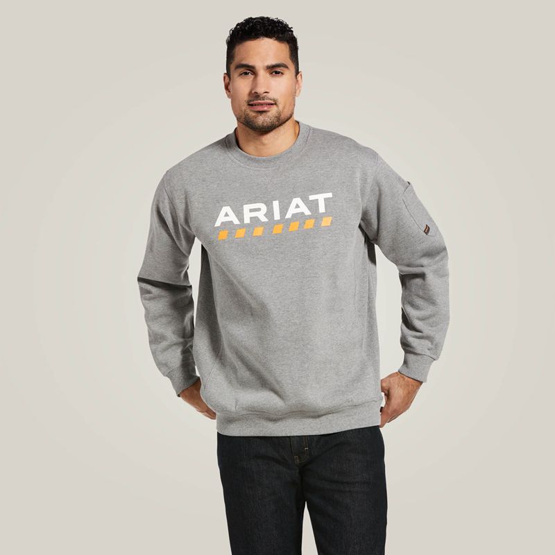 Ariat Rebar Workman Logo Sweatshirt Grise Homme | IWH-66770122