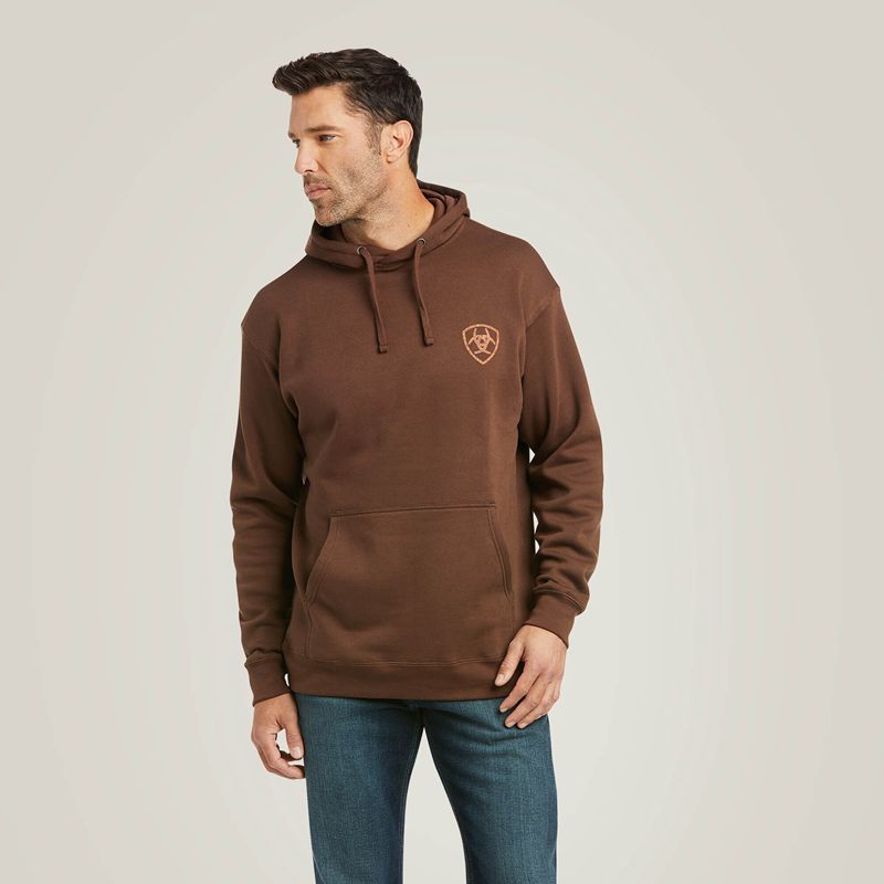 Ariat Patriot 2.0 Sweatshirt Marron Homme | FES-87384453