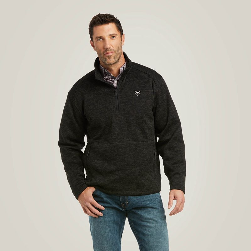 Ariat Caldwell 1/4 Zip Sweater Charcoal Homme | PSS-23074386