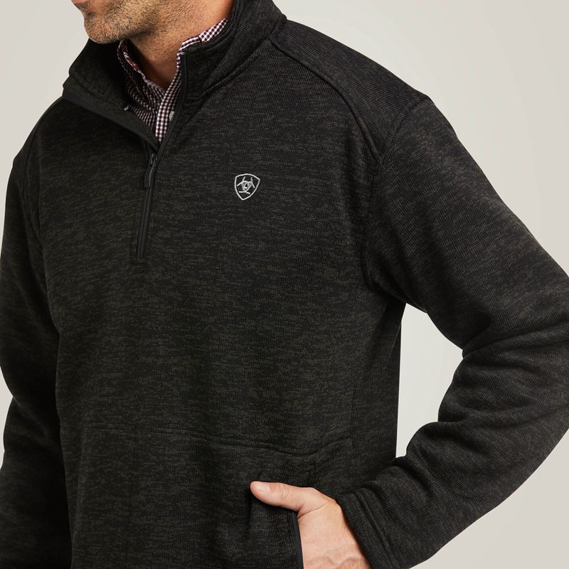 Ariat Caldwell 1/4 Zip Sweater Charcoal Homme | PSS-23074386