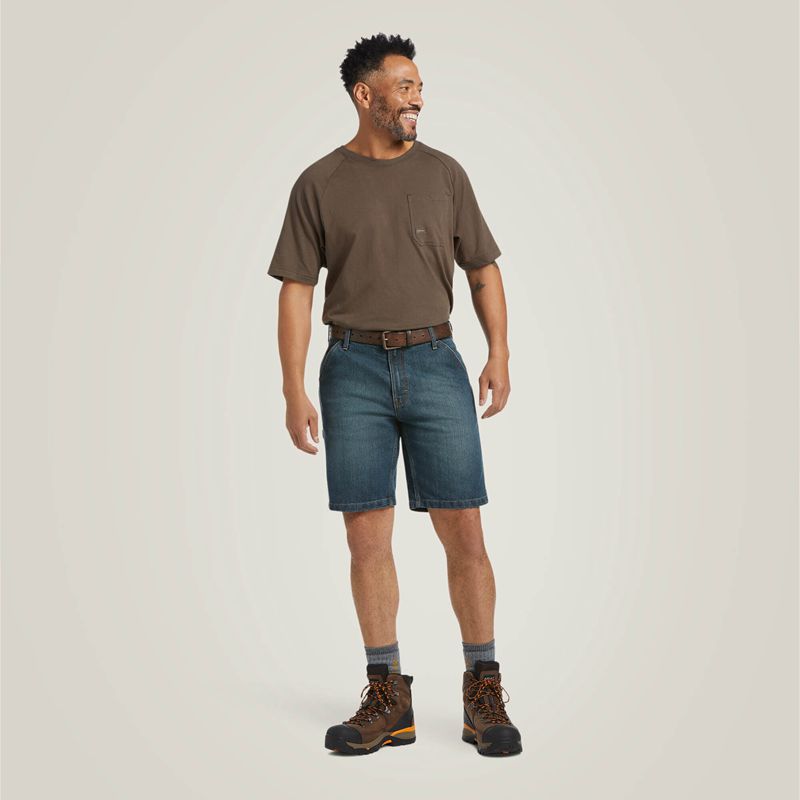 Ariat Rebar Durastretch Denim Utility Short Phantom Homme | AVM-41825556