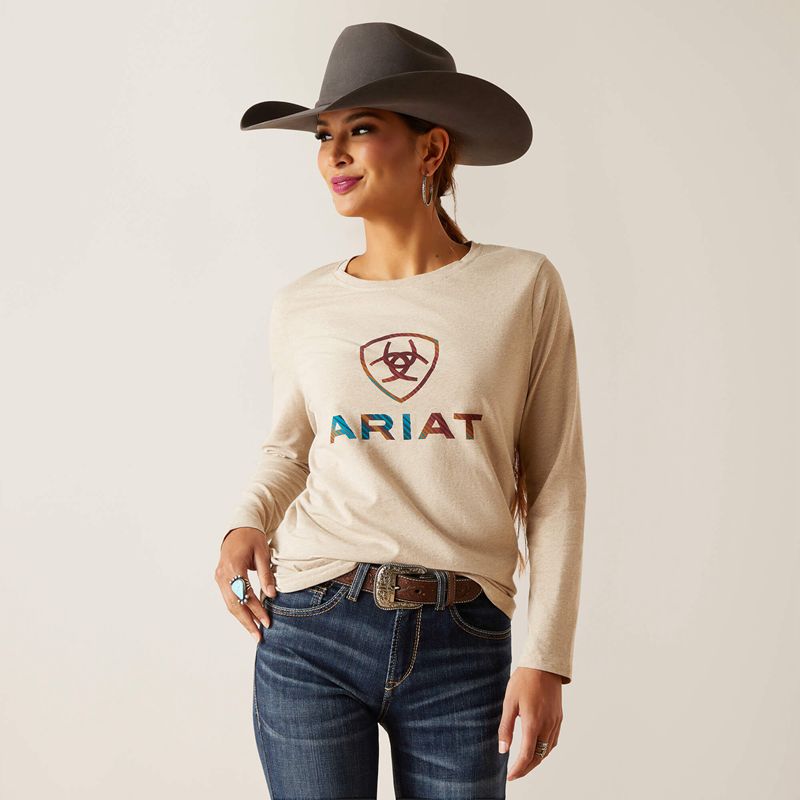 Ariat Serape Shield Tee Oatmeal Femme | INF-33903052