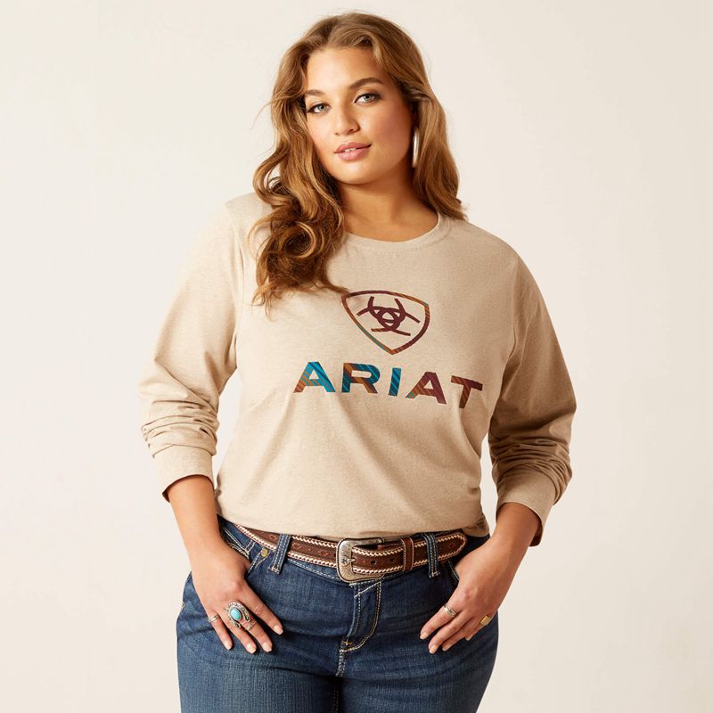 Ariat Serape Shield Tee Oatmeal Femme | INF-33903052