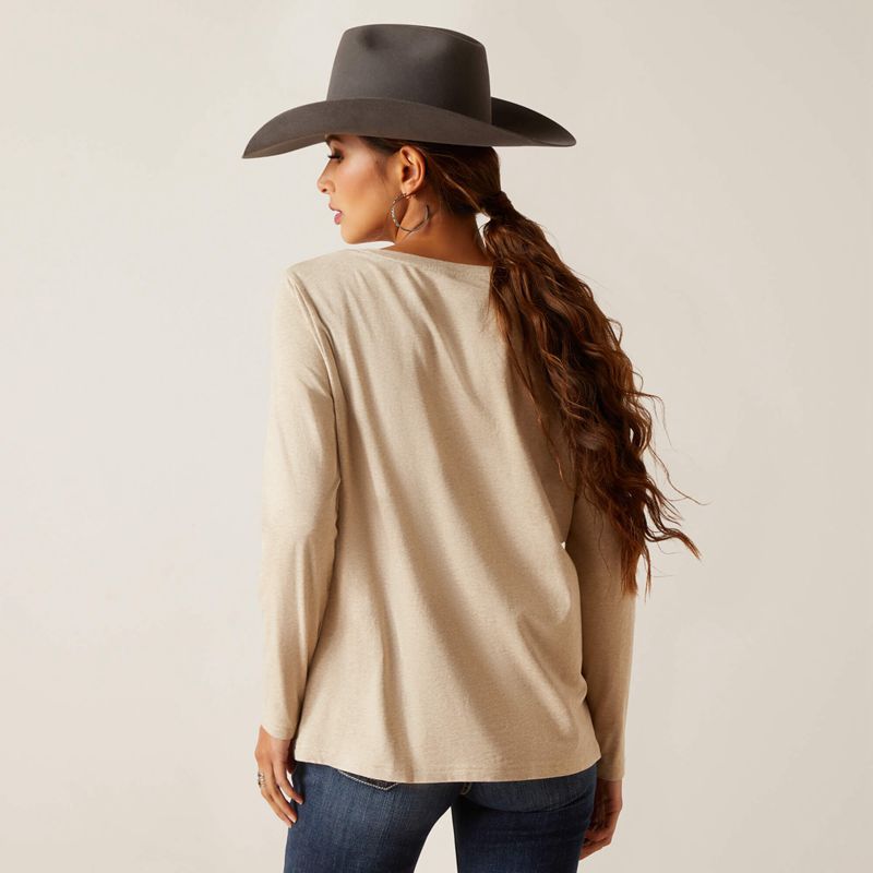 Ariat Serape Shield Tee Oatmeal Femme | INF-33903052