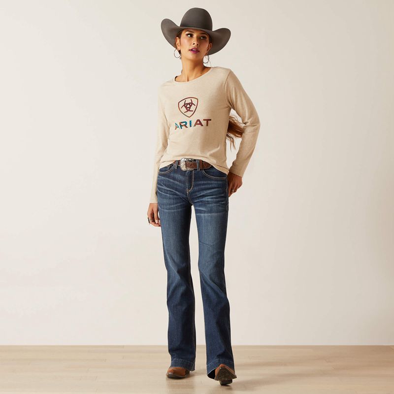 Ariat Serape Shield Tee Oatmeal Femme | INF-33903052