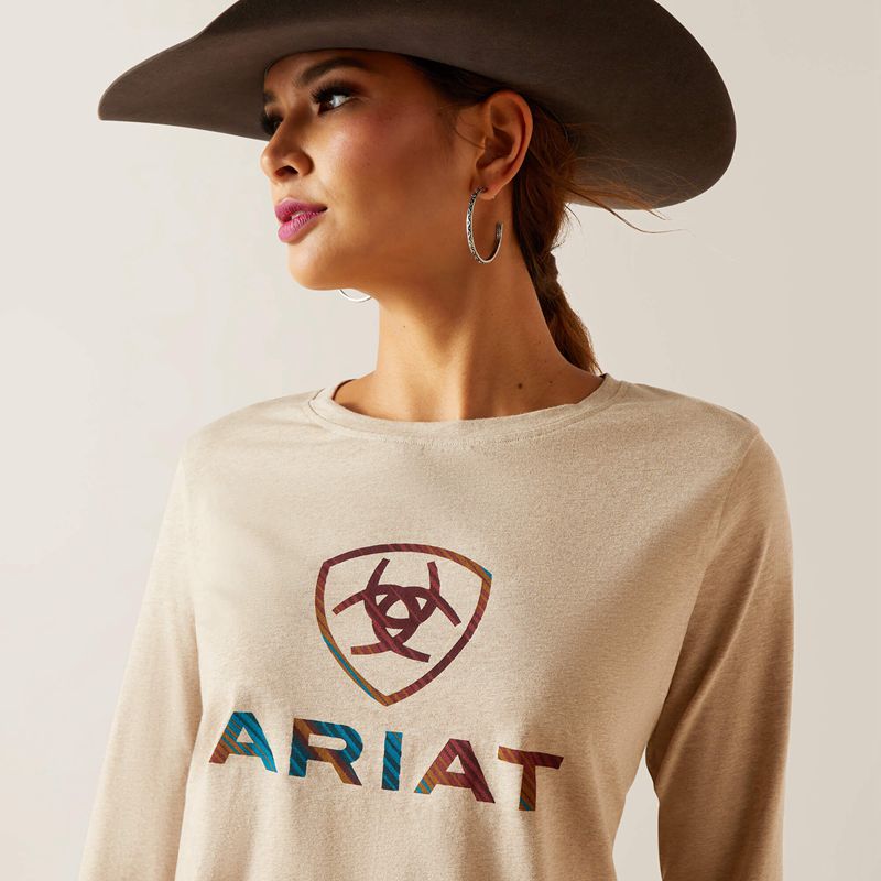 Ariat Serape Shield Tee Oatmeal Femme | INF-33903052