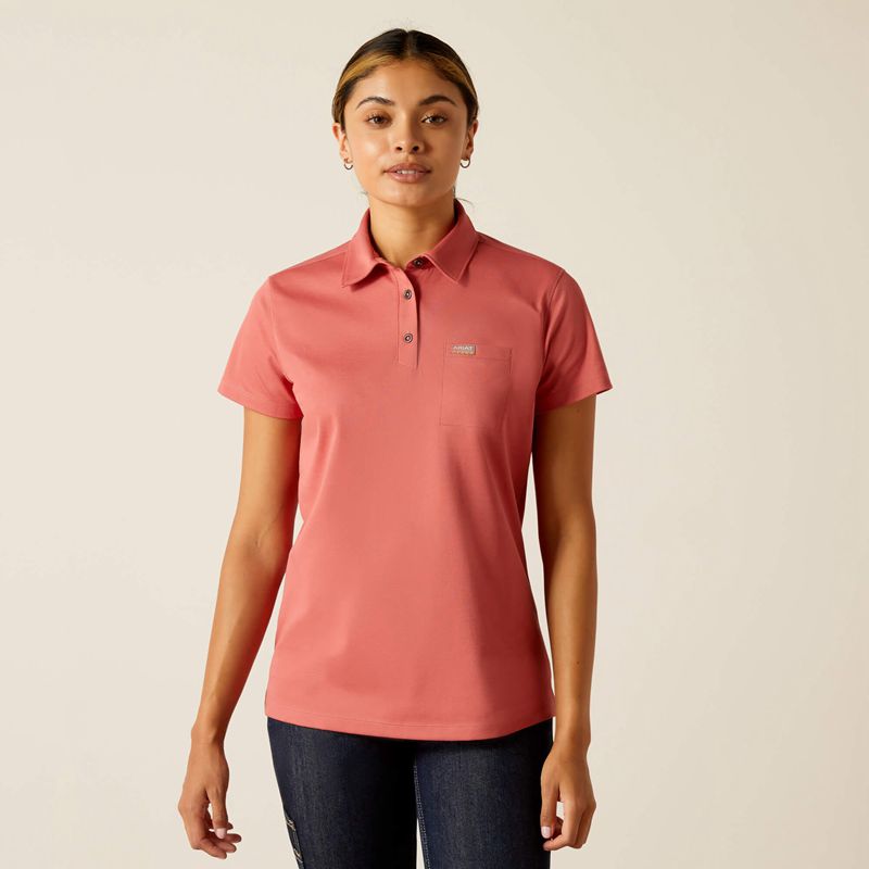 Ariat Rebar Foreman Polo Rouge Femme | GLE-09990813