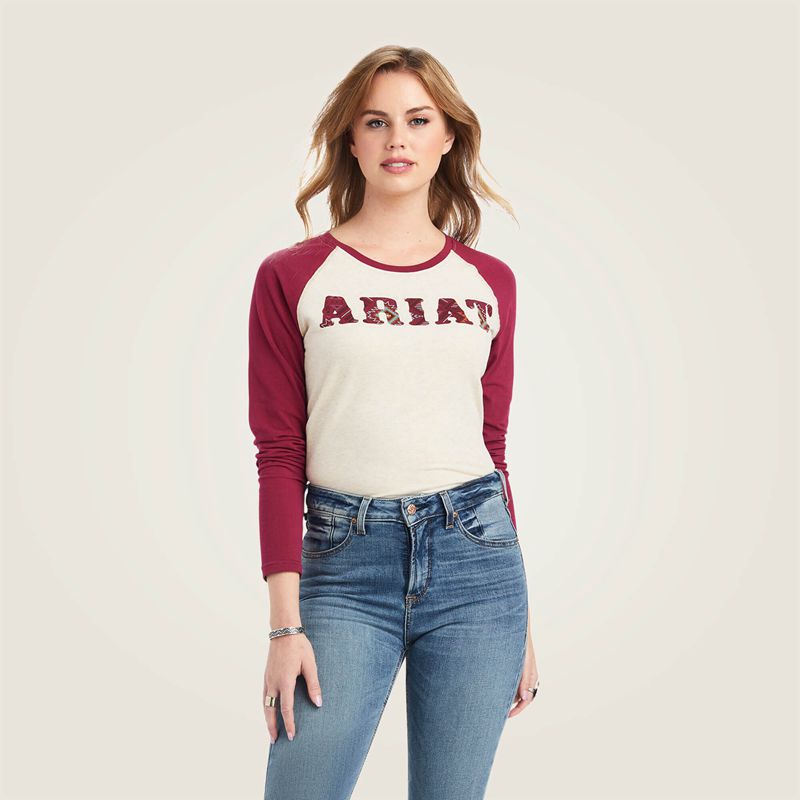 Ariat Real Baseball Shirt Rouge Femme | KNI-14019085