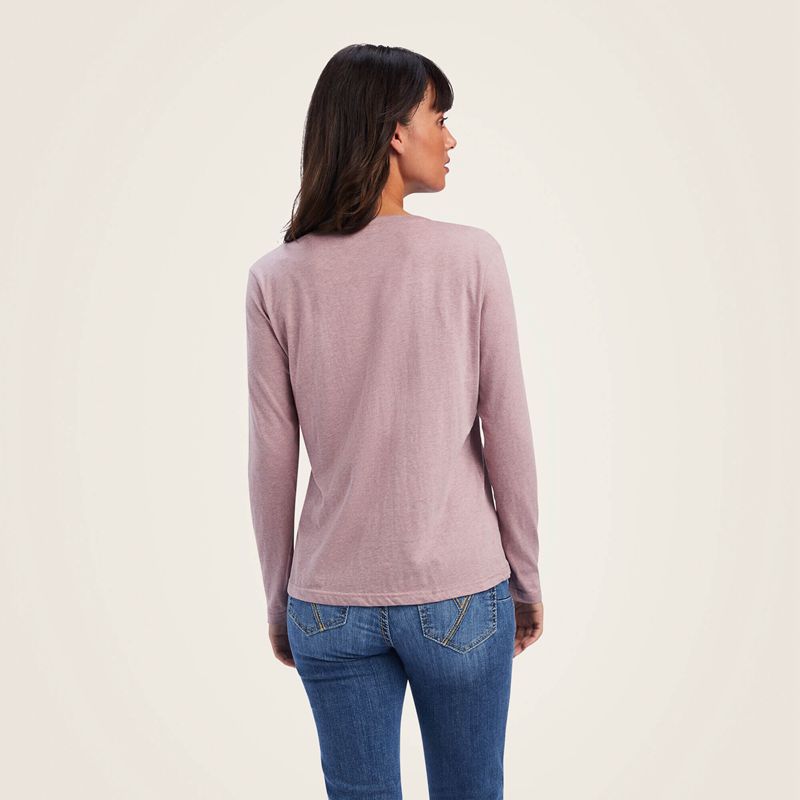 Ariat Real Chest Logo Relaxed Tee Rose Femme | MWG-98402393