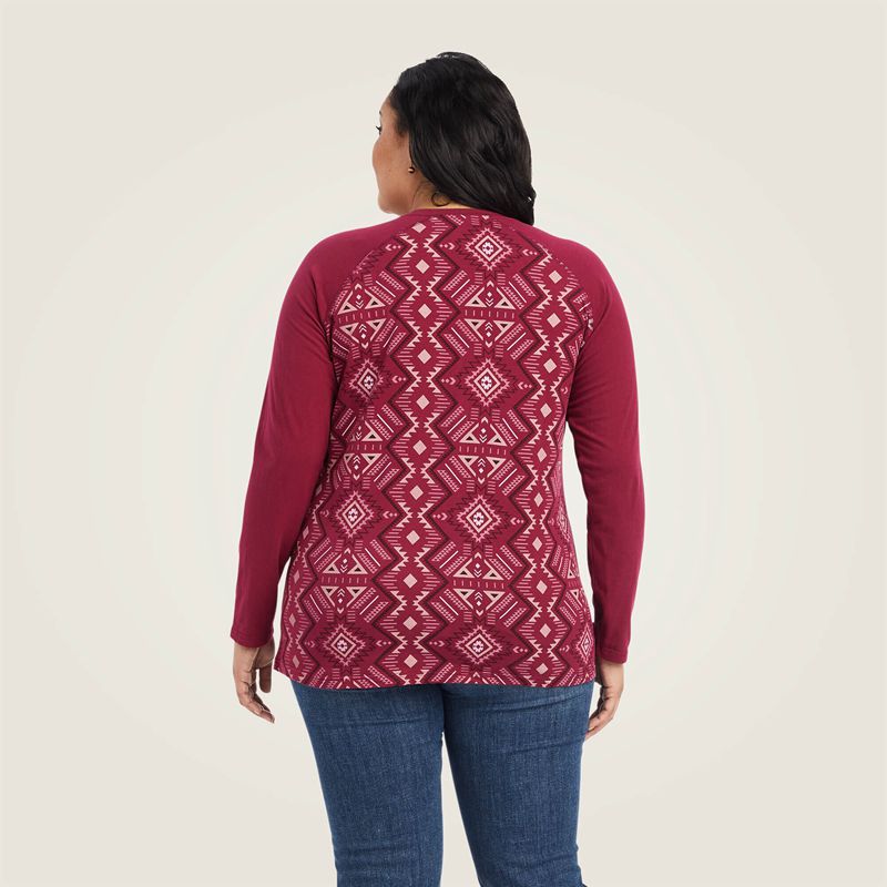 Ariat Real Printed Henley Shirt Rouge Femme | GFQ-43779174