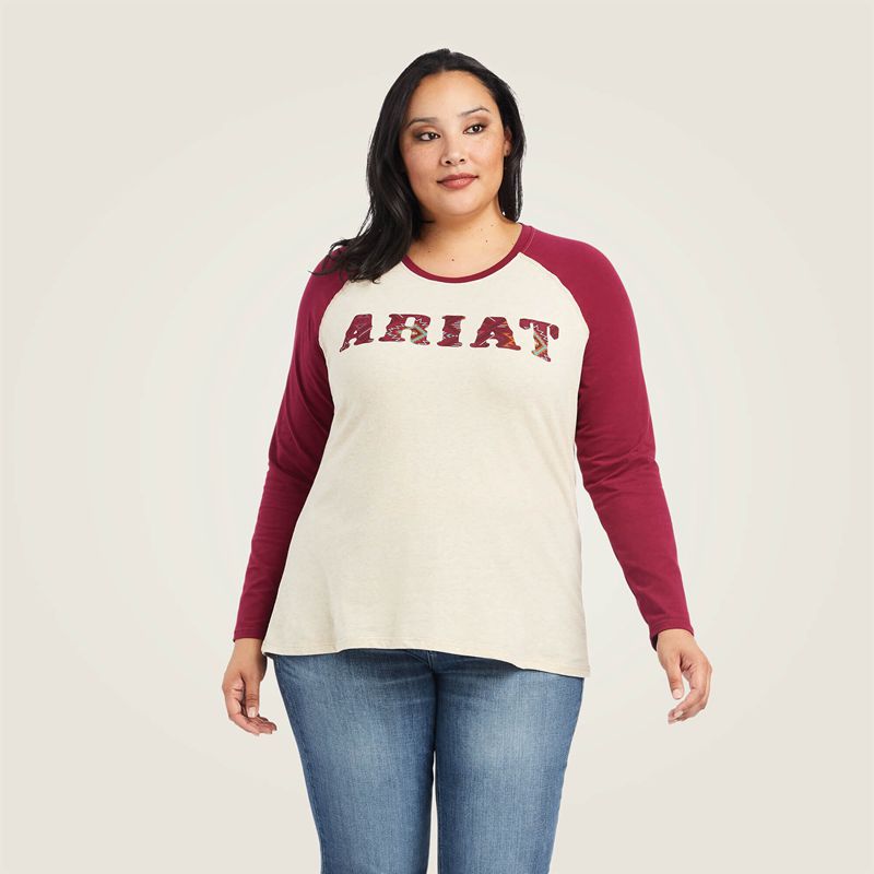 Ariat Real Baseball Shirt Rouge Femme | KNI-14019085