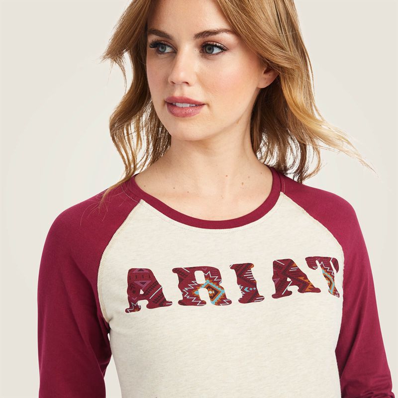 Ariat Real Baseball Shirt Rouge Femme | KNI-14019085