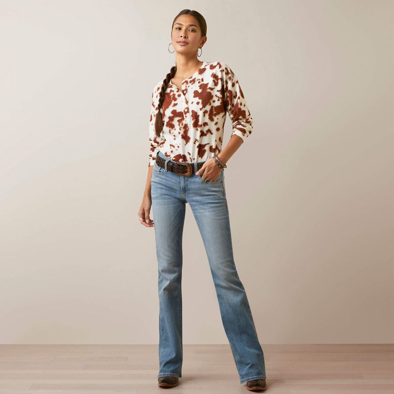 Ariat Relaxed Henley Top Paint Femme | ACB-67078171