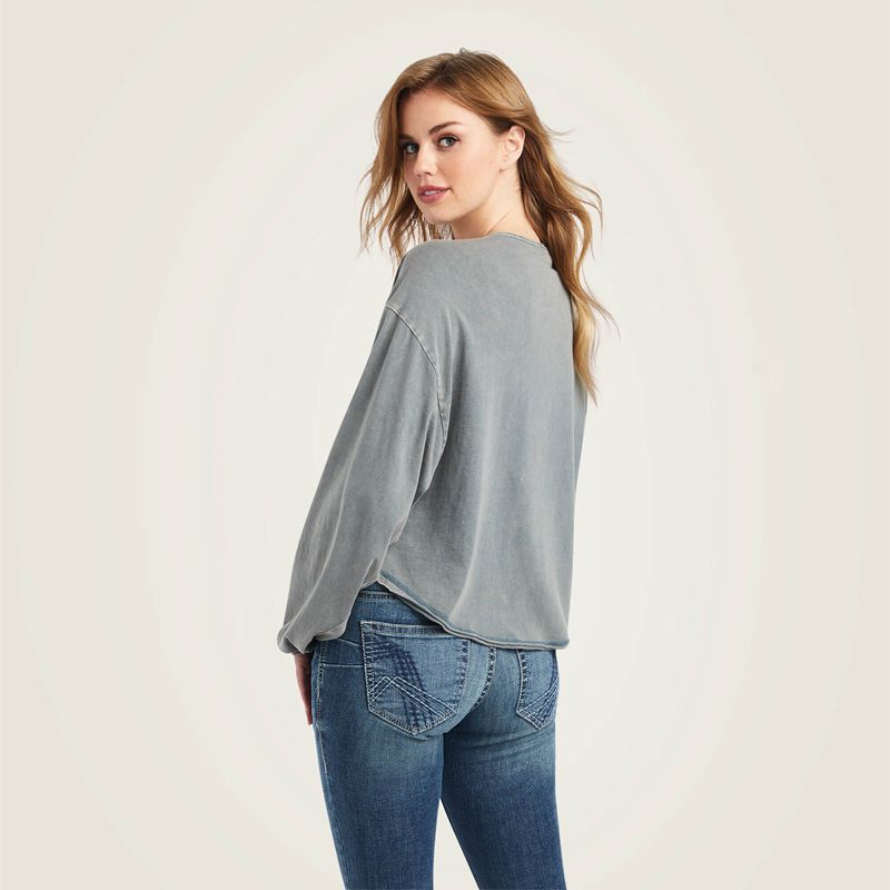 Ariat Pinon Henley Top Bleu Marine Femme | ZCS-28170204