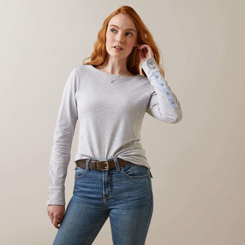 Ariat Olema Top Heather Gray Femme | FNI-32792869