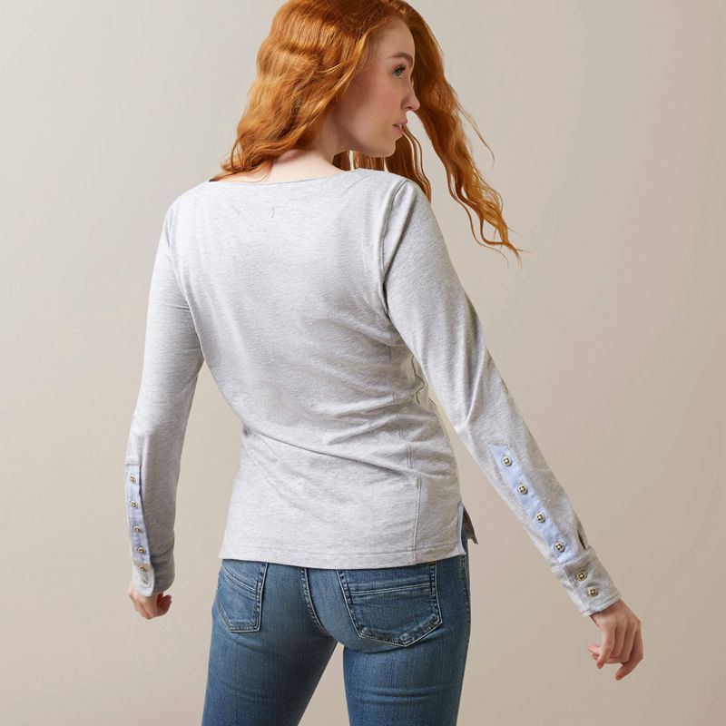 Ariat Olema Top Heather Gray Femme | FNI-32792869