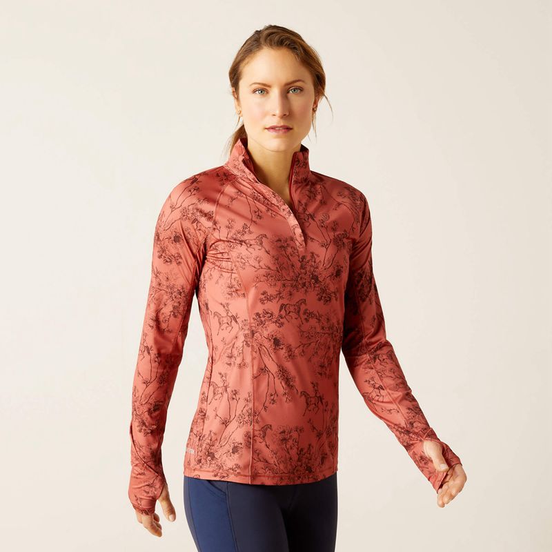 Ariat Lowell 2.0 1/4 Zip Baselayer Toile Femme | YJR-18428000