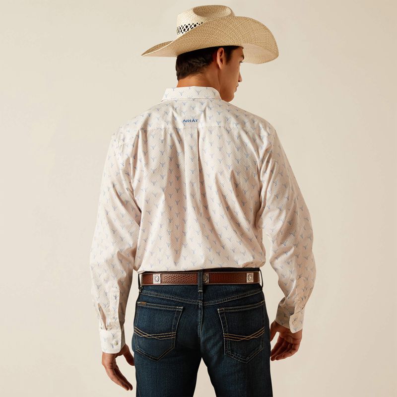 Ariat Wrinkle Free Ridge Classic Fit Shirt Blanche Homme | YUV-27153430