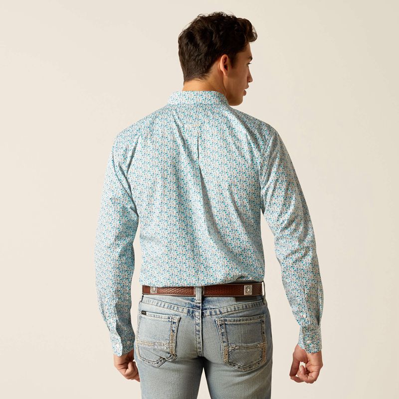 Ariat Wrinkle Free Kellen Fitted Shirt Bleu Homme | KET-12095505